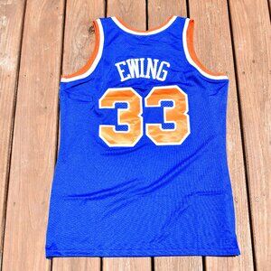 New! Patrick Ewing New York Knicks Blue Home Basketball Jersey Adult Men's Small